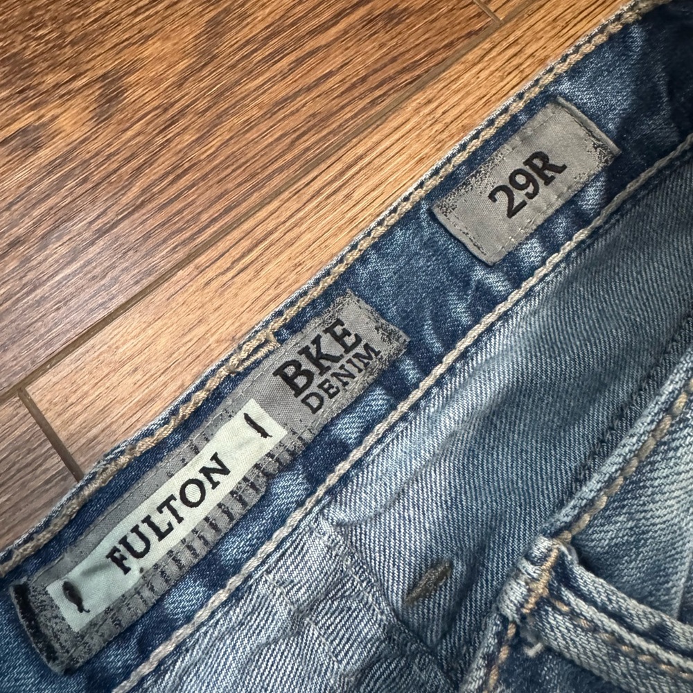 BKE Fulton Jeans Men's 29R Light Wash Denim Bootcut Buckle - Picture 7 of 8
